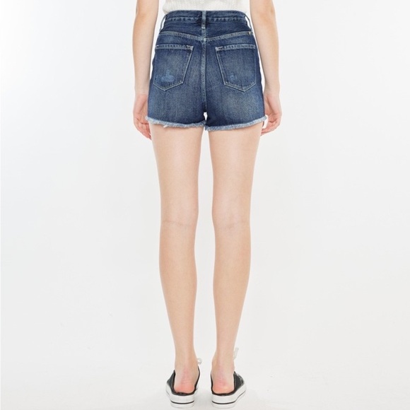 NWT Kancan Sofia Ultra High Rise Raw Hem Button Fly Denim Shorts - Picture 9 of 9
